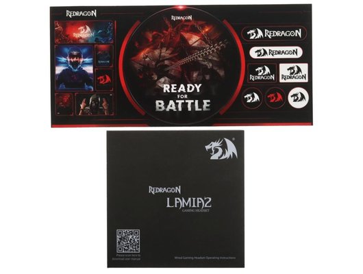 Игровые наушники проводные Redragon Lamia 2 черный/красный + подставка